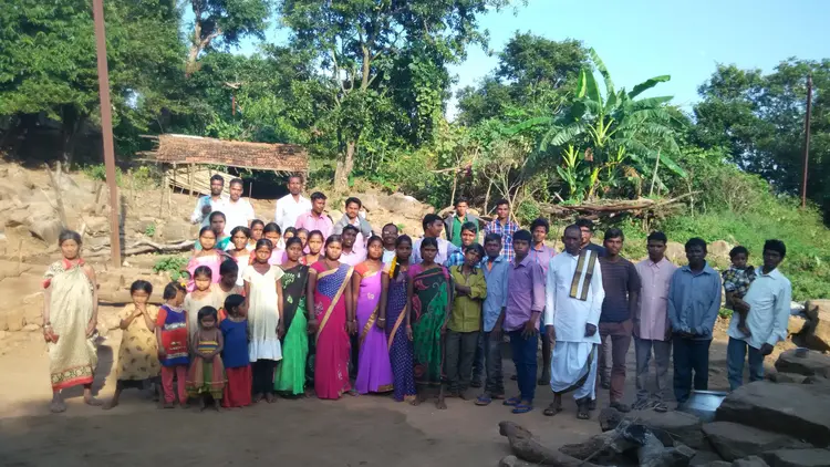 large group of people gathered outside